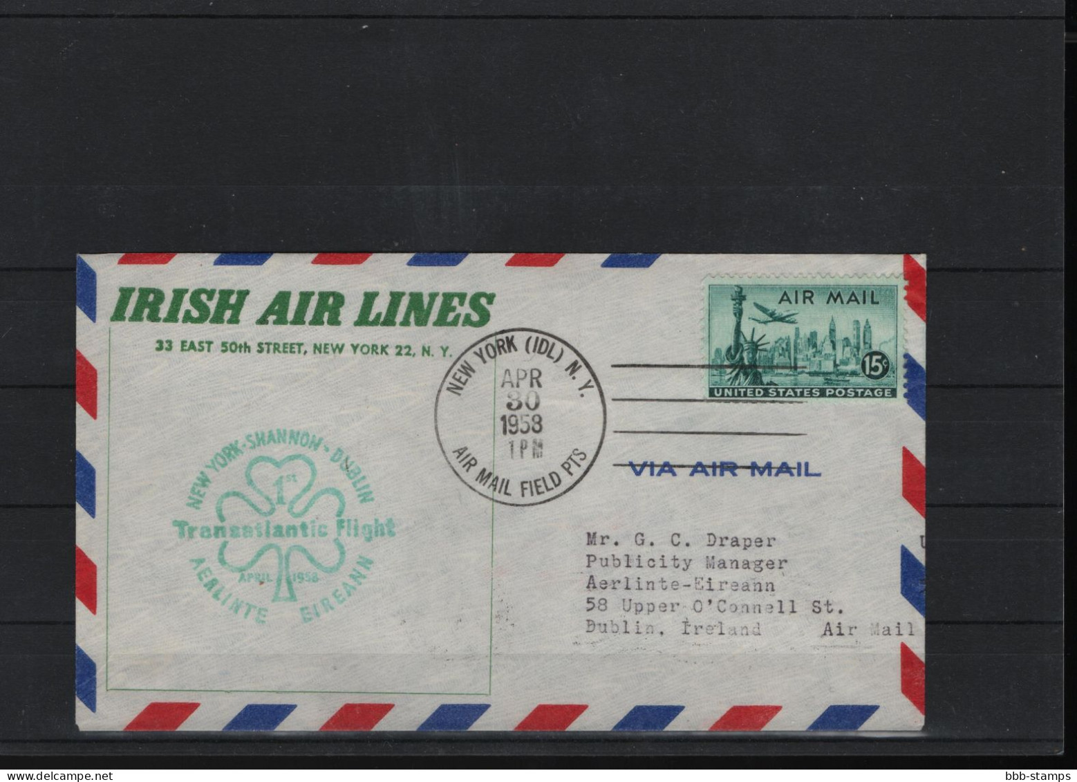 Irland Michel Cat.No. FFC Dublin - New York + VV - Airmail