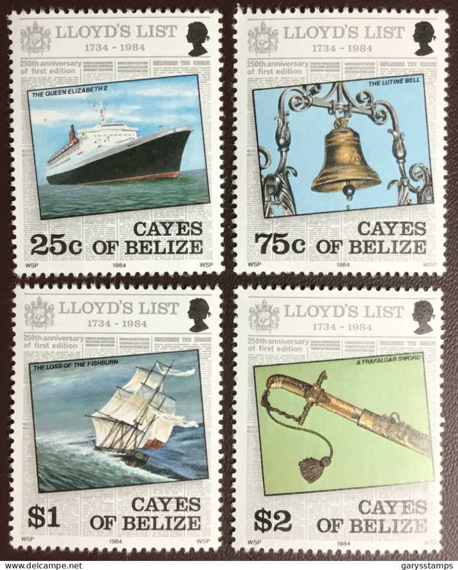 Cayes Of Belize 1984 Lloyd’s List MNH - Belize (1973-...)