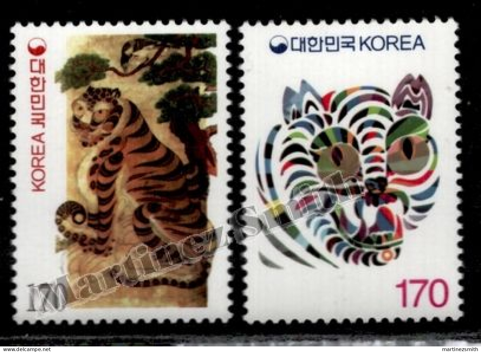 South Korea 1997 Yvert 1793-94, New Year, Year Of The Tiger - MNH - Corée Du Sud