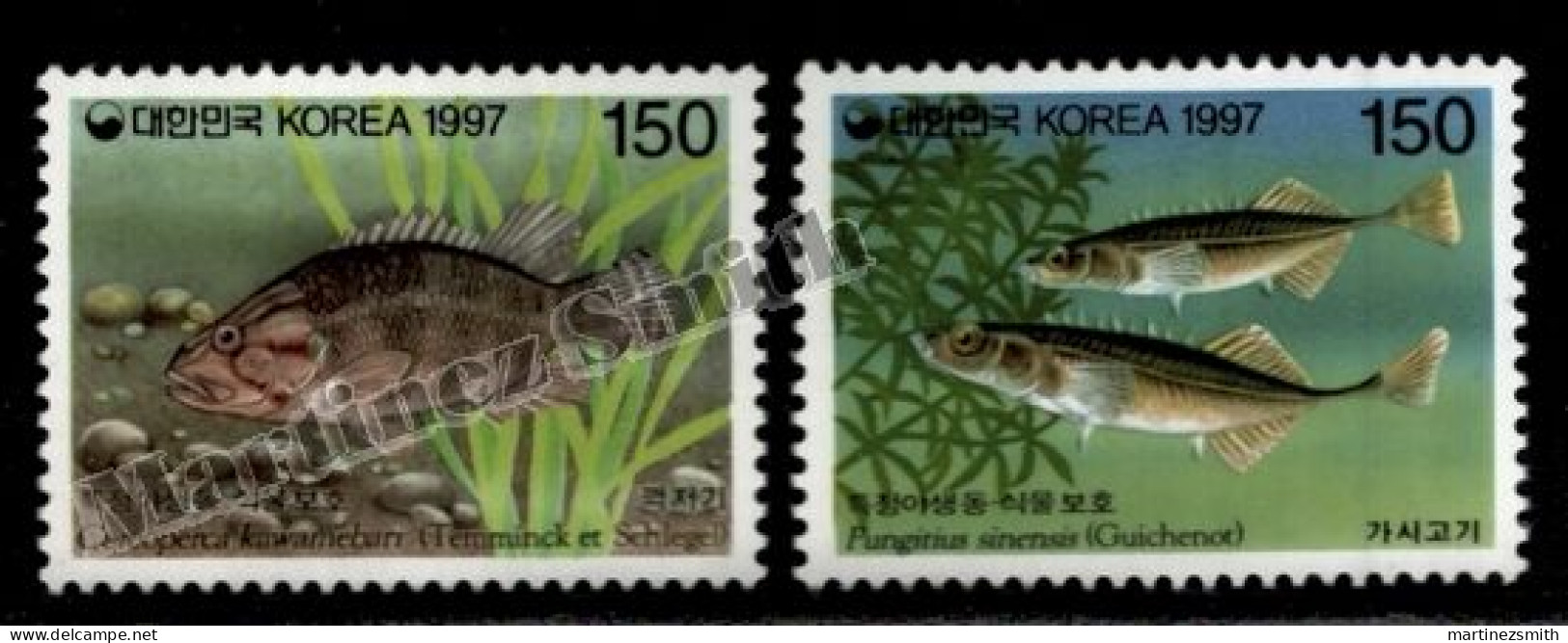 South Korea 1997 Yvert 1767-68, Fauna, Fish - MNH - Corée Du Sud