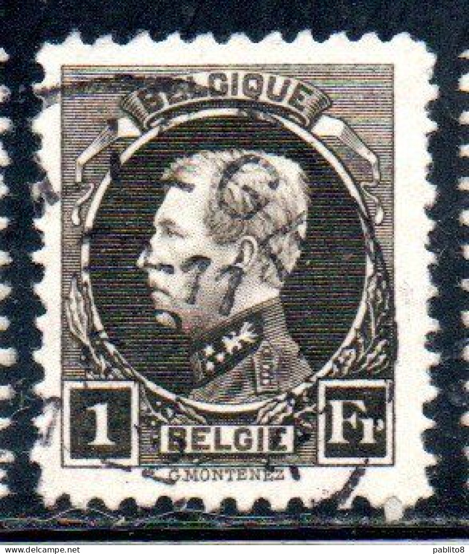 BELGIQUE BELGIE BELGIO BELGIUM 1921 1925 1922 KING ROI ALBERT I 1fr USED OBLITERE' USATO - 1922-1927 Houyoux