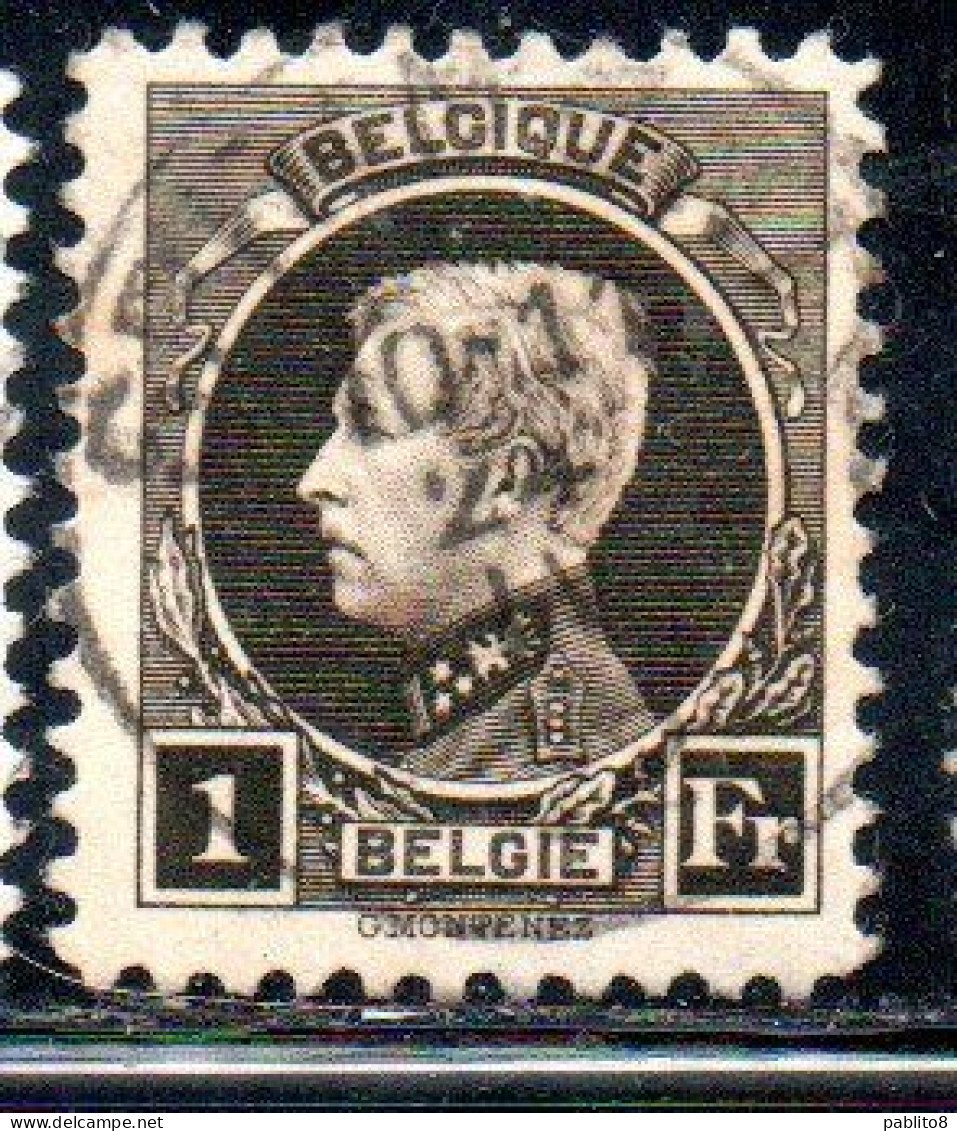 BELGIQUE BELGIE BELGIO BELGIUM 1921 1925 1922 KING ROI ALBERT I 1fr USED OBLITERE' USATO - 1922-1927 Houyoux