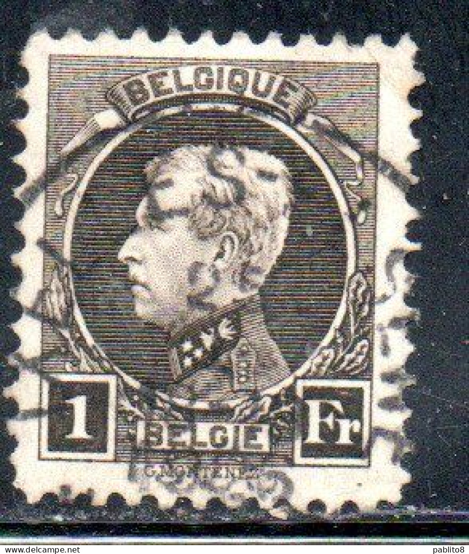 BELGIQUE BELGIE BELGIO BELGIUM 1921 1925 1922 KING ROI ALBERT I 1fr USED OBLITERE' USATO - 1922-1927 Houyoux