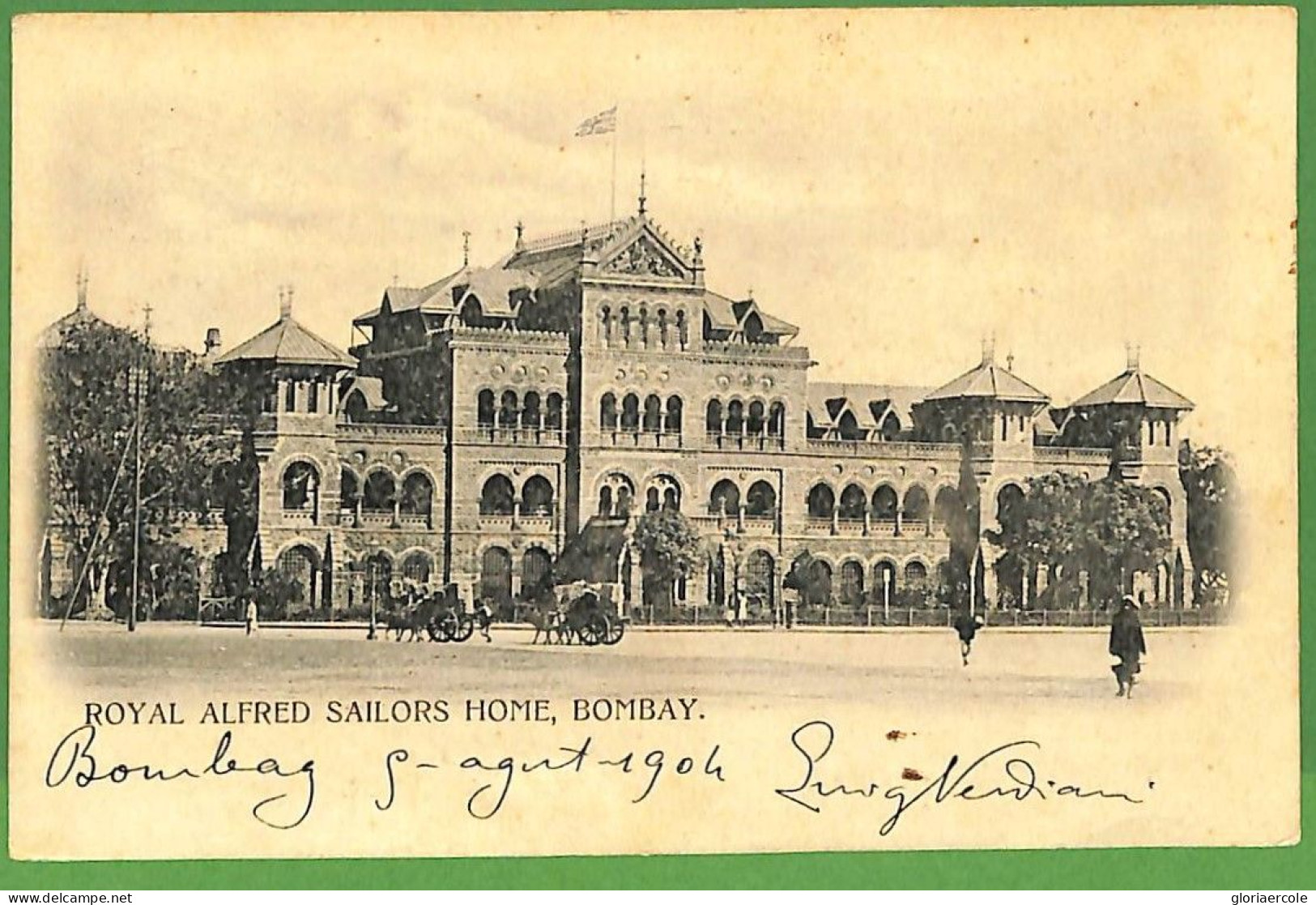 P0974 - INDIA - POSTAL HISTORY - POSTCARD From MUMBAI To ITALY - TAXED!  PRINCE'S DOCK DUE Postmark - 1902-11 Roi Edouard VII