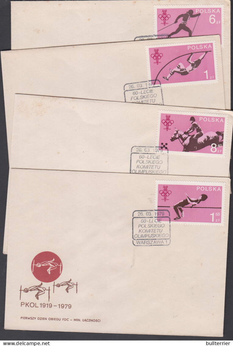 POLAND - 1979 - SPORTS SET OF 4 ON 4  ILLUSTRATED FDC - Covers & Documents