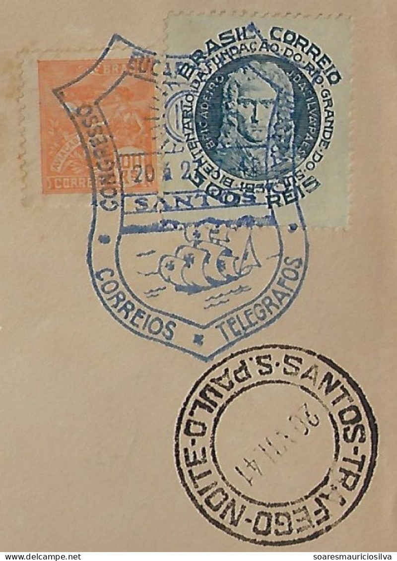 Brazil 1941 Cover Commemorative Cancel National Eucharistic Congress In Santos Sent To São Paulo Portuguese Caravel Ship - Briefe U. Dokumente