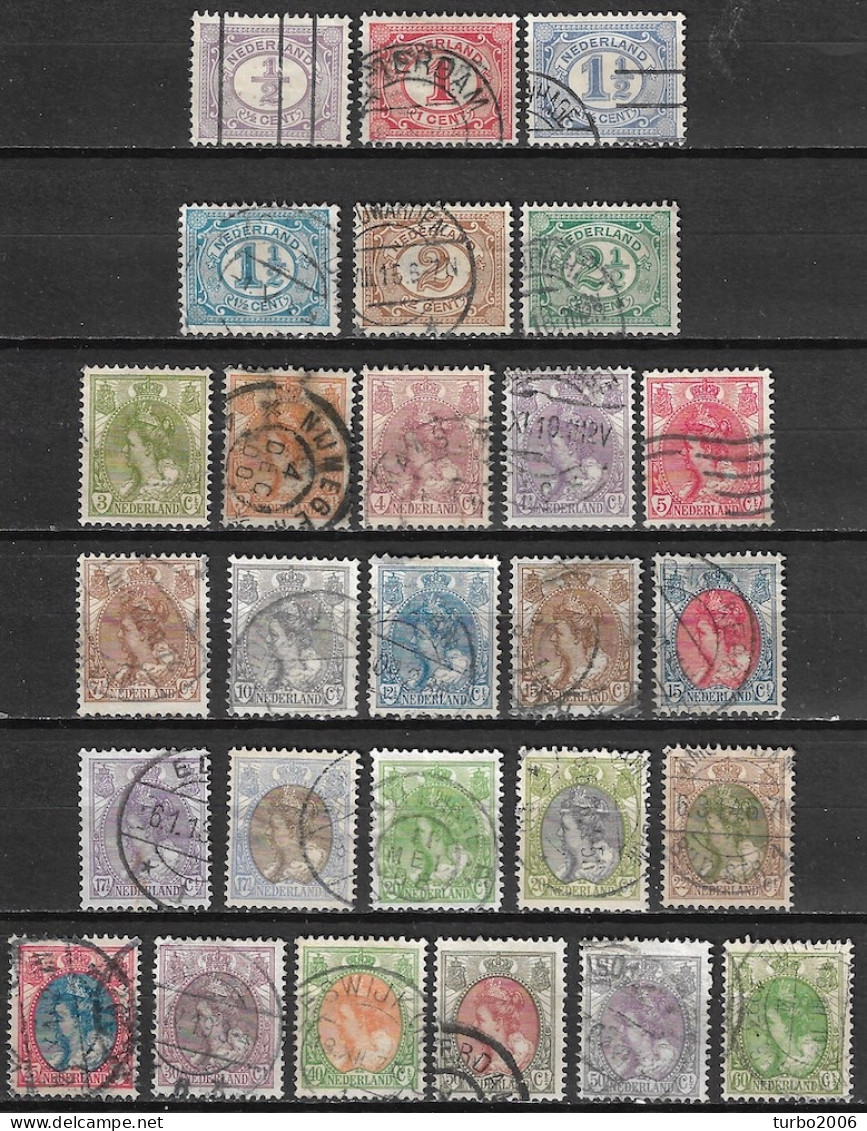 1899 Cijfer + Koningin Wilhelmina 2 Complete Gestempelde Series NVPH 50 / 55 - 56 / 76 - Used Stamps