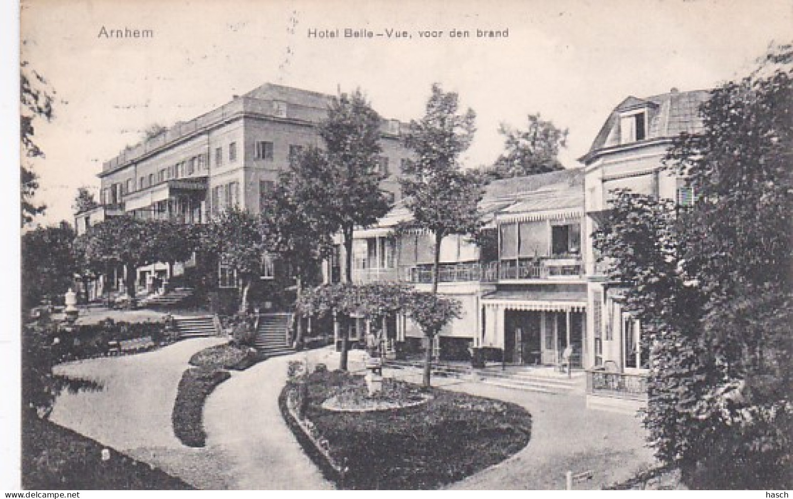 260372Arnhem, Hotel Belle Vue, Voor Den Brand. (poststempel 1908) - Arnhem