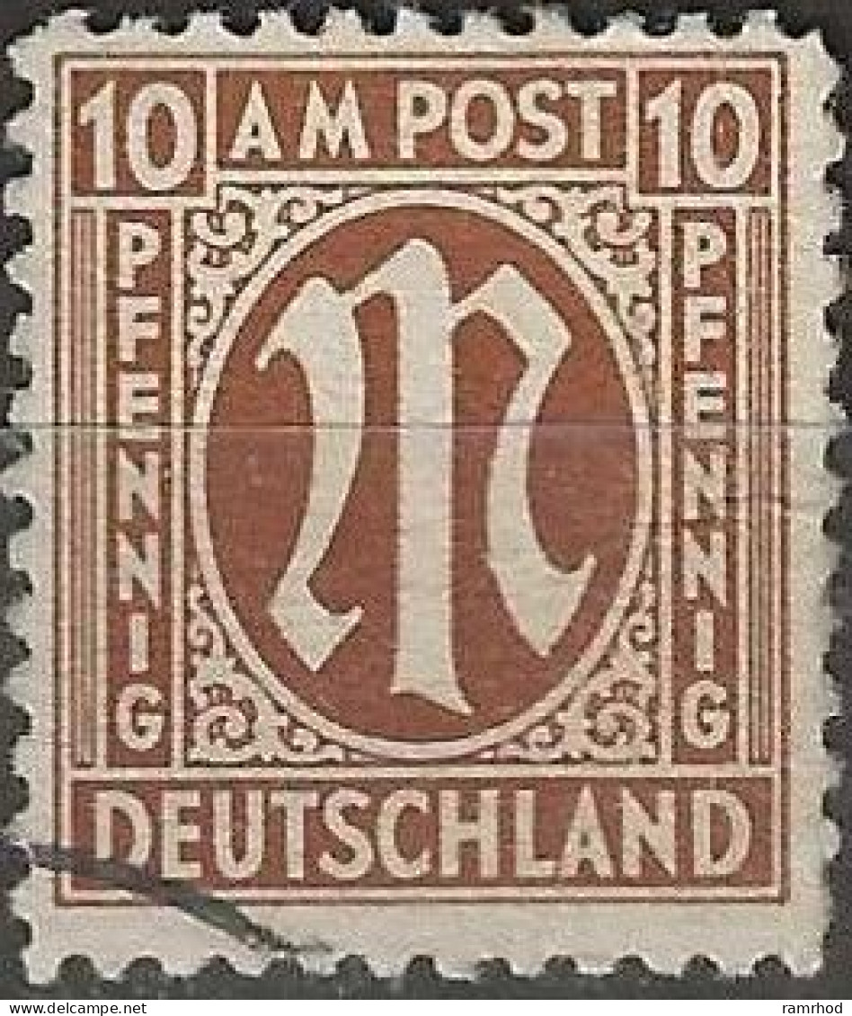 GERMANY 1945 German Print - 10pf. - Brown FU - Afgestempeld