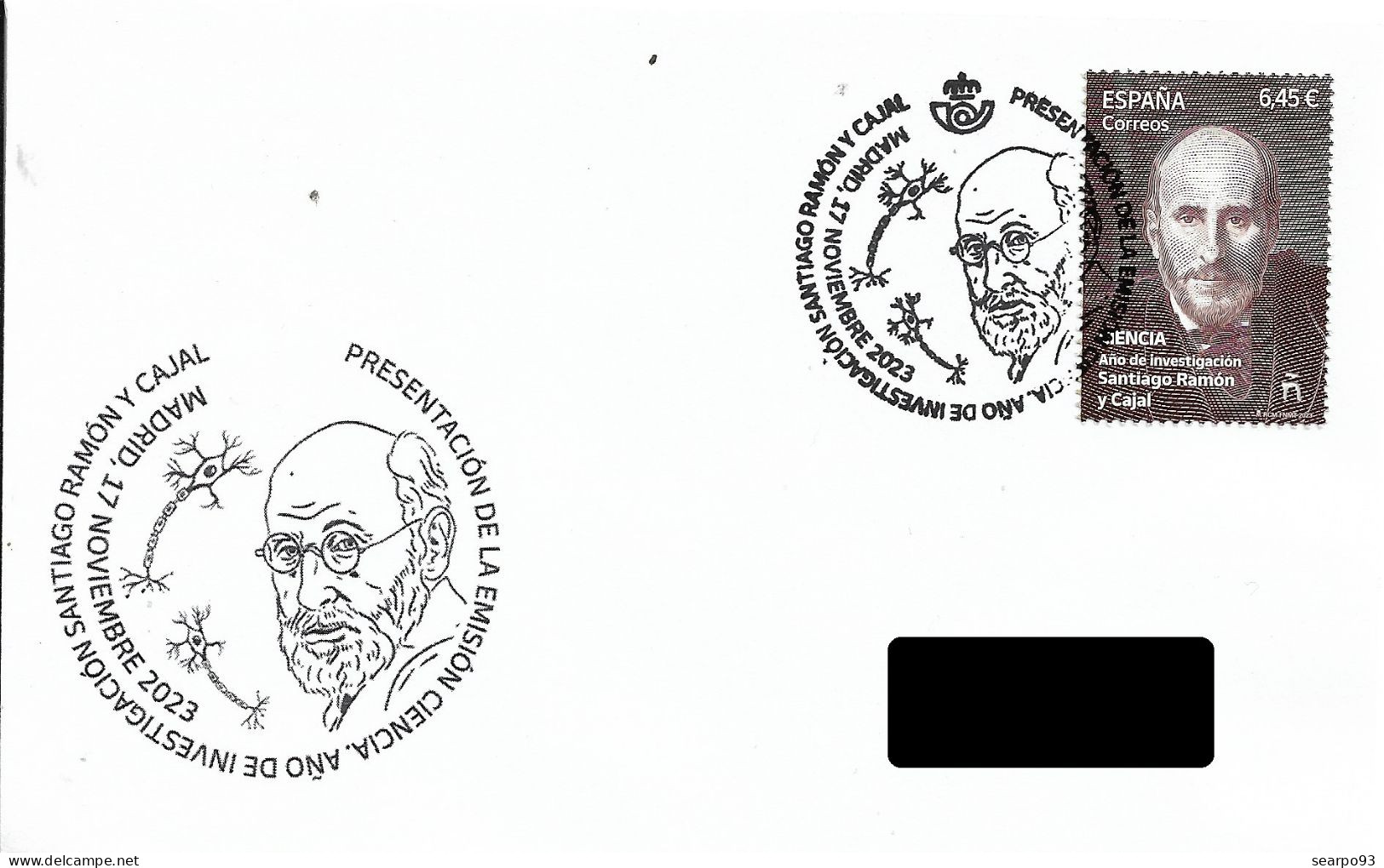 SPAIN. POSTMARK. SANTIAGO RAMON Y CAJAL. NOBEL PRIZE. 2023 - Otros & Sin Clasificación