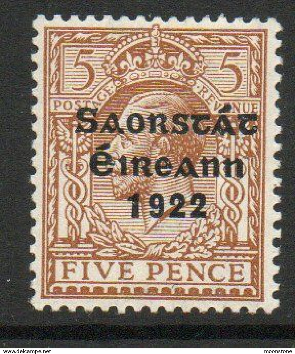 Ireland 1922-3 Saorstat Overprint On 5d Yellow-brown, MNH, SG 59 - Nuovi