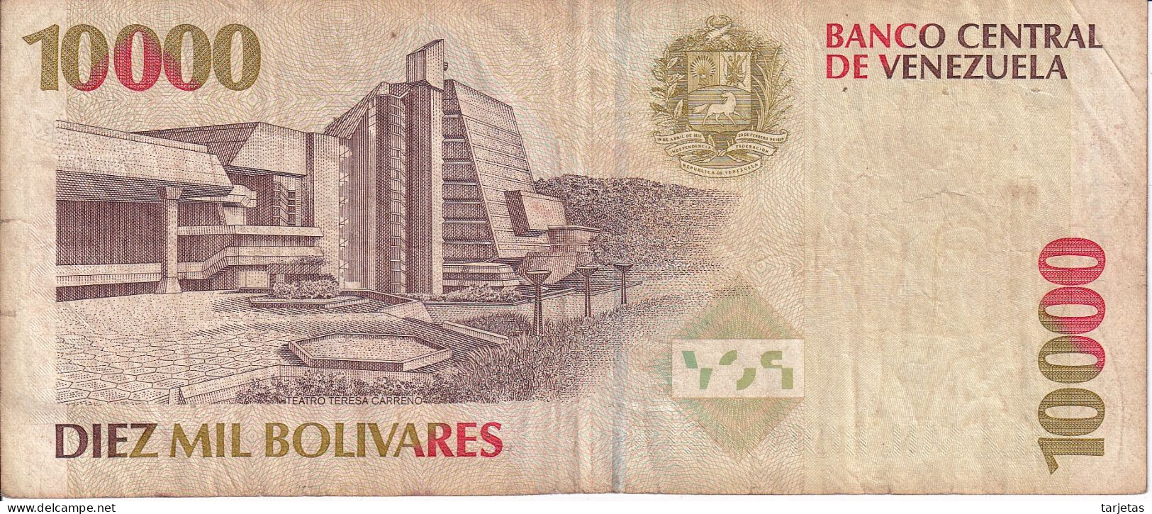 BILLETE DE VENEZUELA DE 10000 BOLIVARES DEL AÑO 1998  (BANKNOTE) - Venezuela