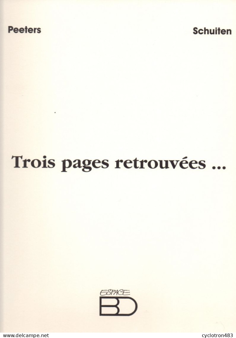 Trois Pages Retrouvées ... - Cités Obscures, Les