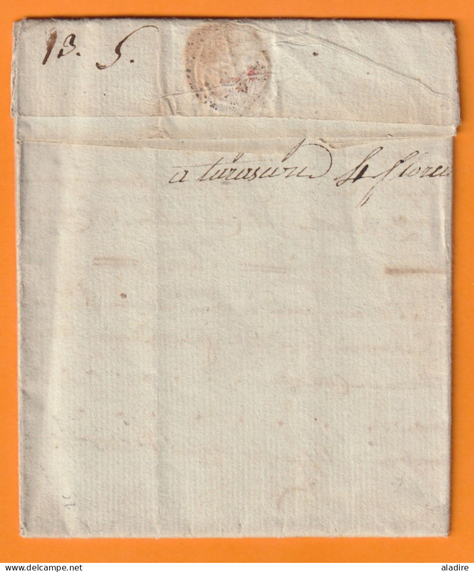 1800 - 4 Floréal An 8 - Marque Postale 12 TARASCON 32 X 8 Mm En Rouge Sur Lettre Pliée Vers DRAGUIGNAN, Var - 1801-1848: Précurseurs XIX