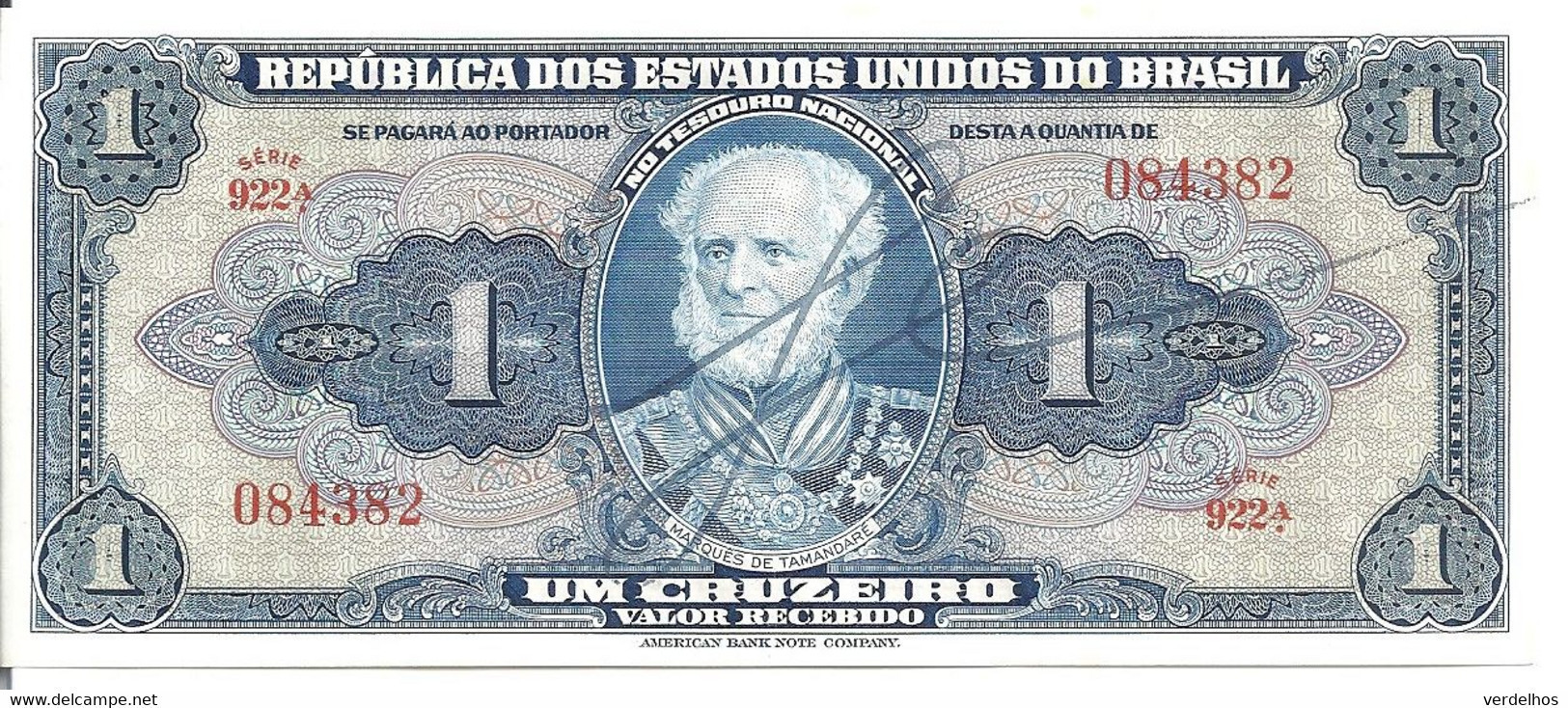 BRESIL 1 CRUZEIRO ND1944 UNC P 132  HAND-SIGNED - Brasil