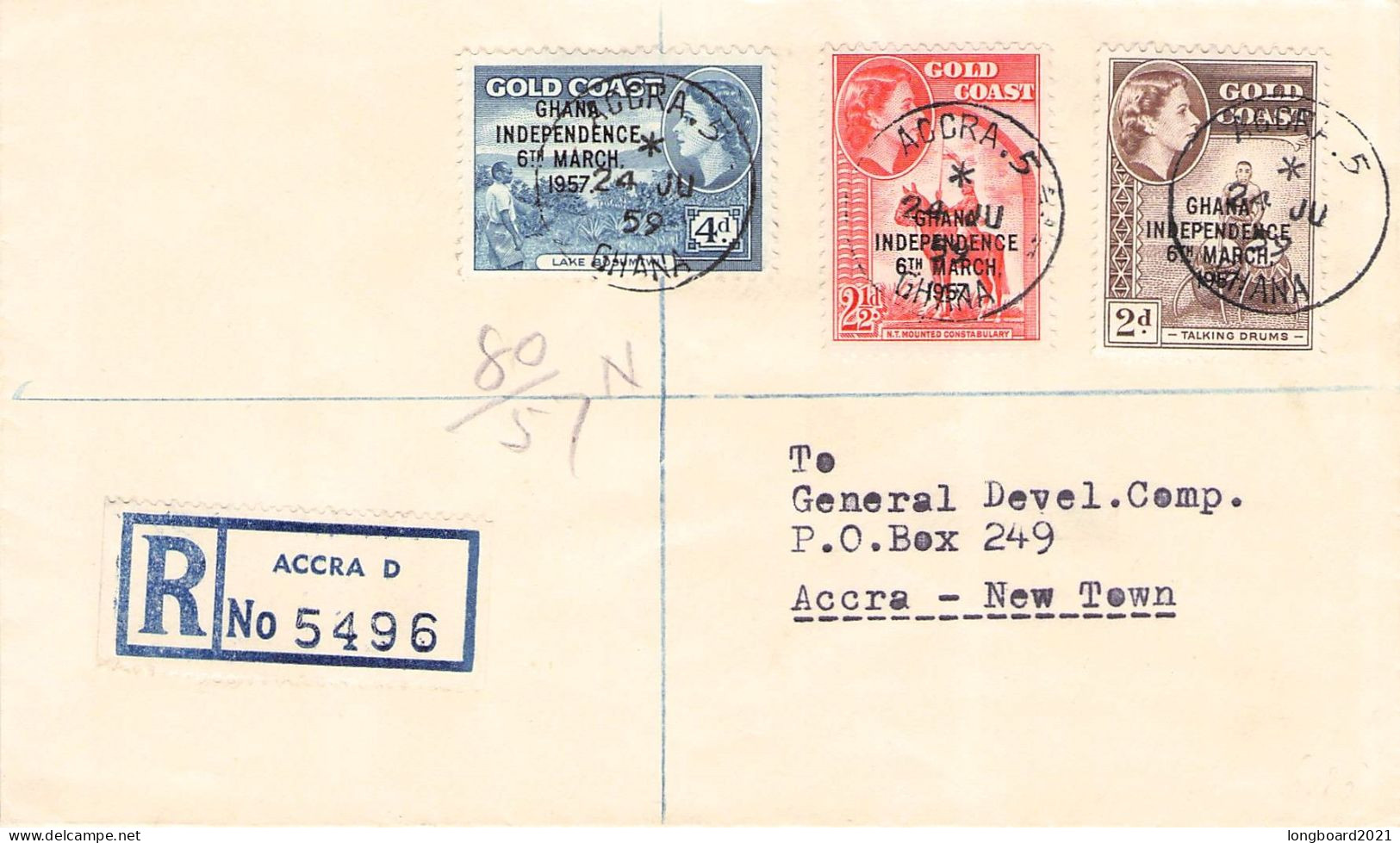 GHANA - AIRMAIL 1959 - ACCRA / 6067 - Ghana (1957-...)