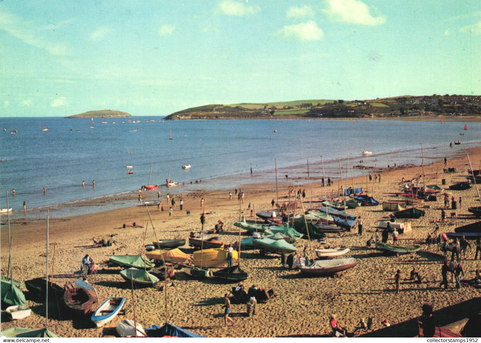 ABERSOCH BEACH, ST. TUDWALS ISLAND, BOATS, GWYNEDD, WALES, UNITED KINGDOM, POSTCARD - Gwynedd