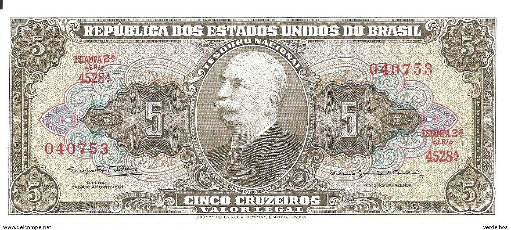 BRESIL 5 CRUZEIROS ND1964 UNC P 176 D - Brazil