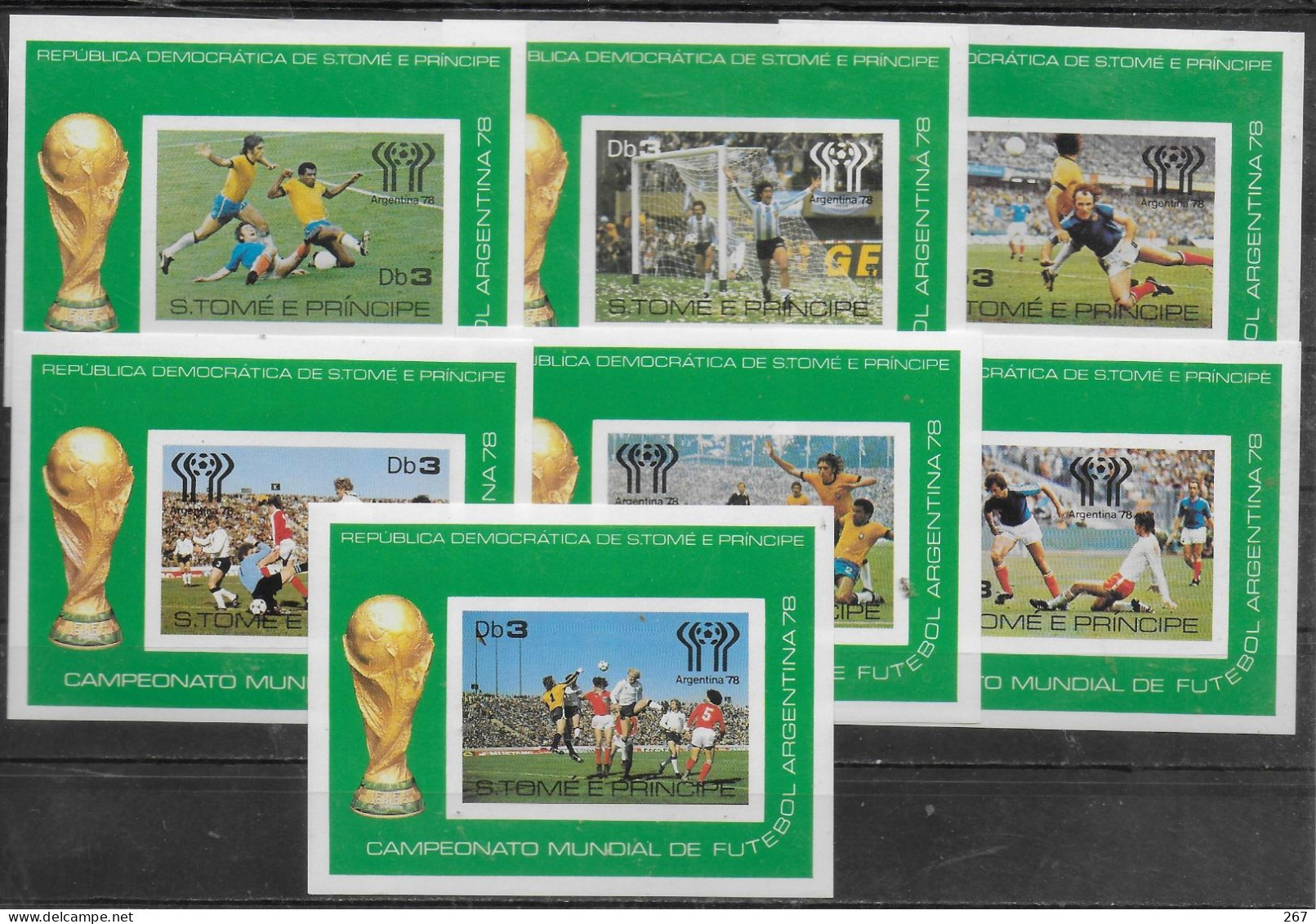 ST THOME ET PRINCE  BF Luxe N° 506/12  * *  NON DENTELE Cup 1978  Football Soccer Fussball - 1978 – Argentine
