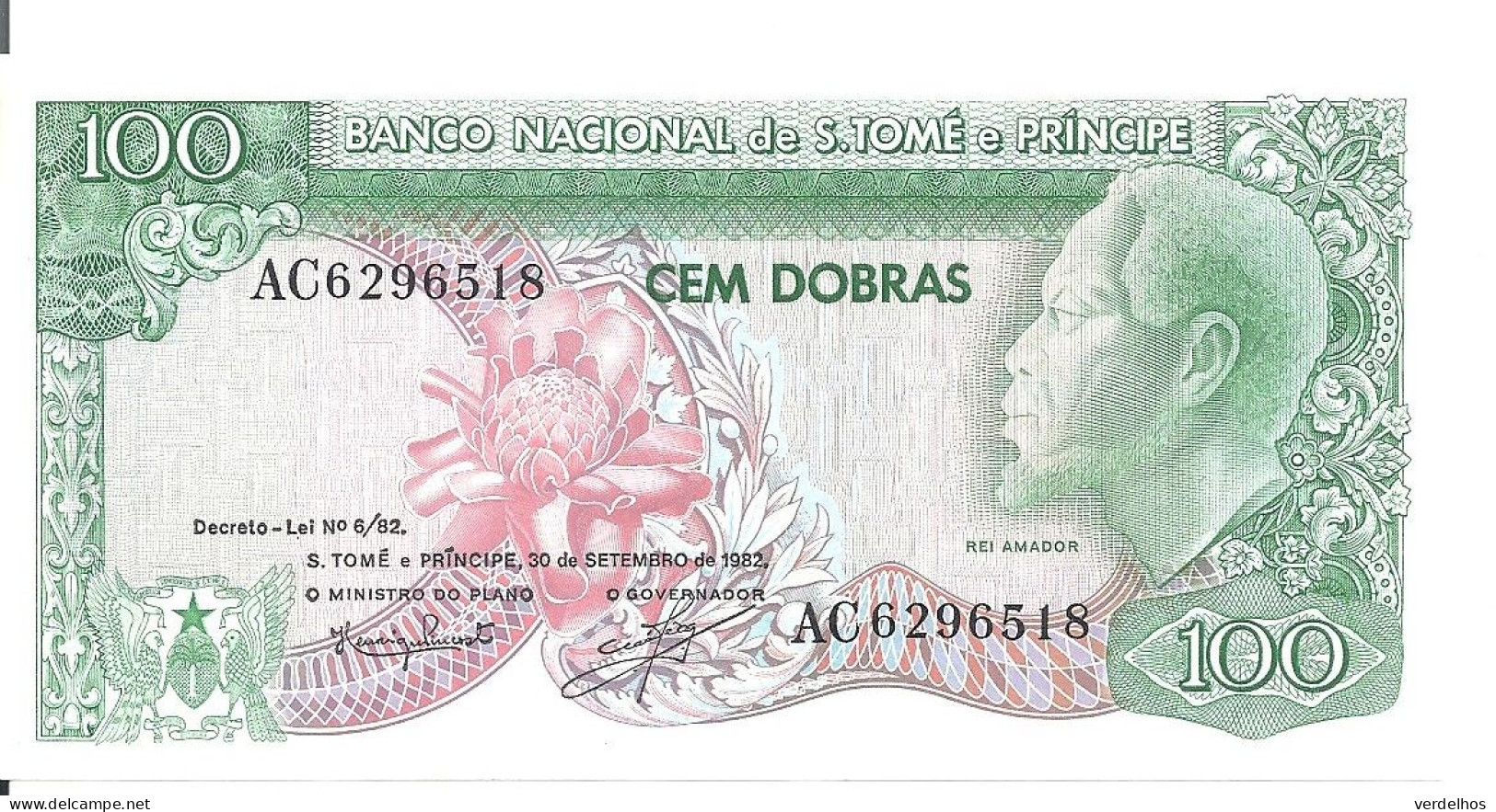 SAO TOME ET PRINCIPE 100 DOBRAS 1982 UNC P 57 - São Tomé U. Príncipe