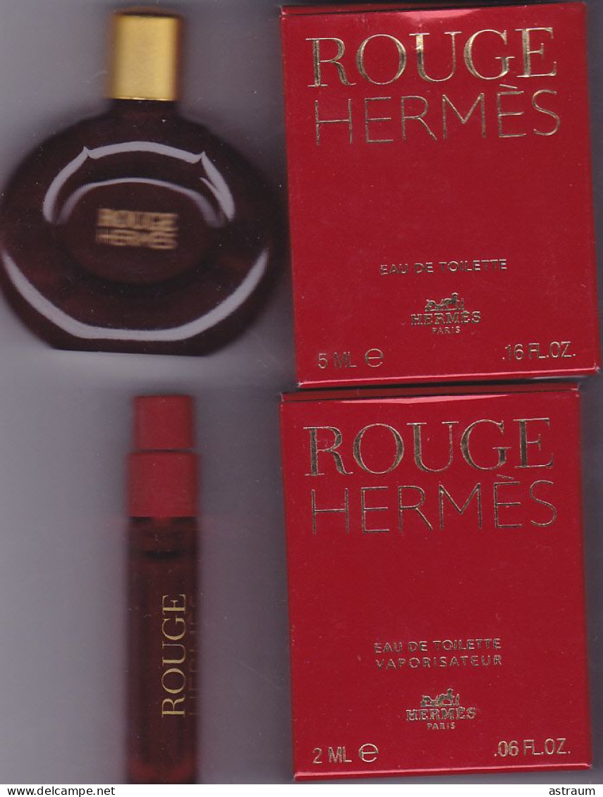 Lot De 2 Miniature Vintage Parfum - Hermes - Hermes Rouge - Voir Descriptif Ci Dessous - Miniatures Femmes (avec Boite)