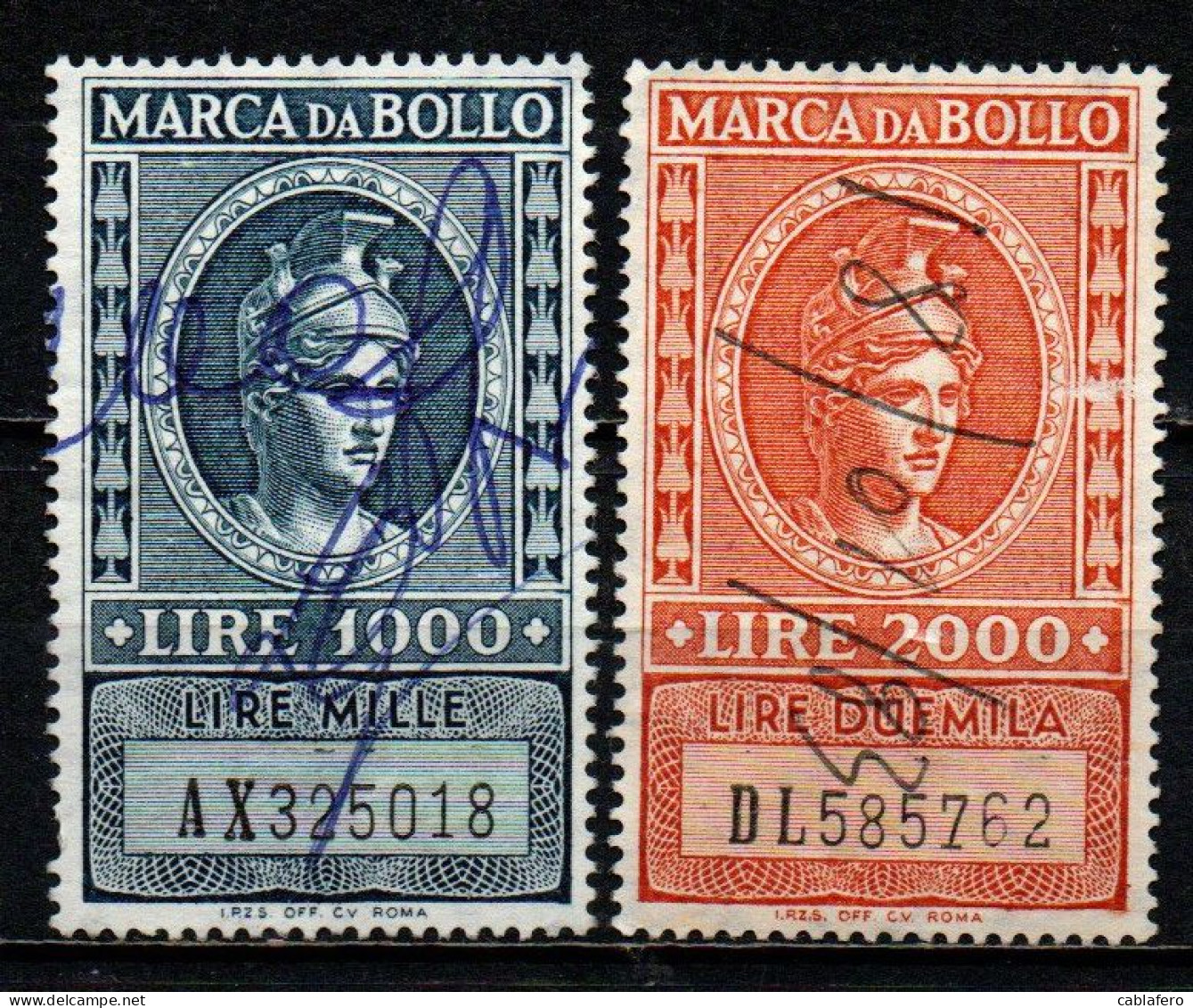 ITALIA REPUBBLICA - 1959 - MARCA DA BOLLO A TASSA FISSA - FILIGRANA STELLA - NUOVO FORMATO - USATI - Revenue Stamps