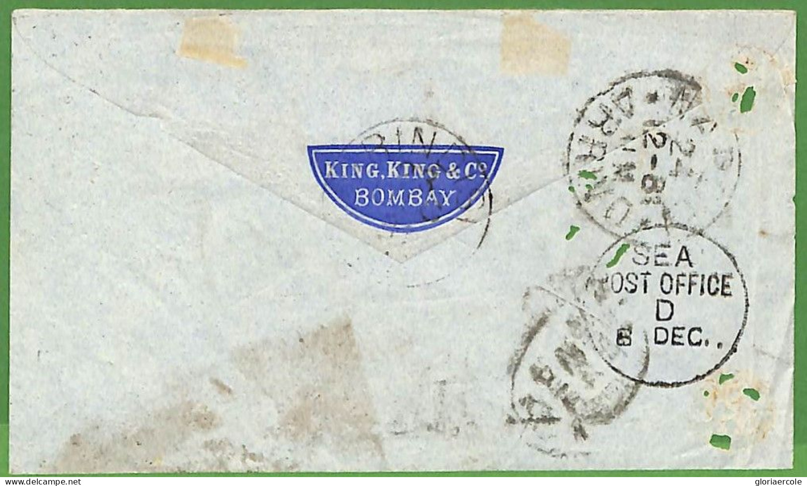 P0993 - INDIA - POSTAL HISTORY - QV 2 Colour Franking To Italy HAND STAMPED King 1881 - 1882-1901 Empire
