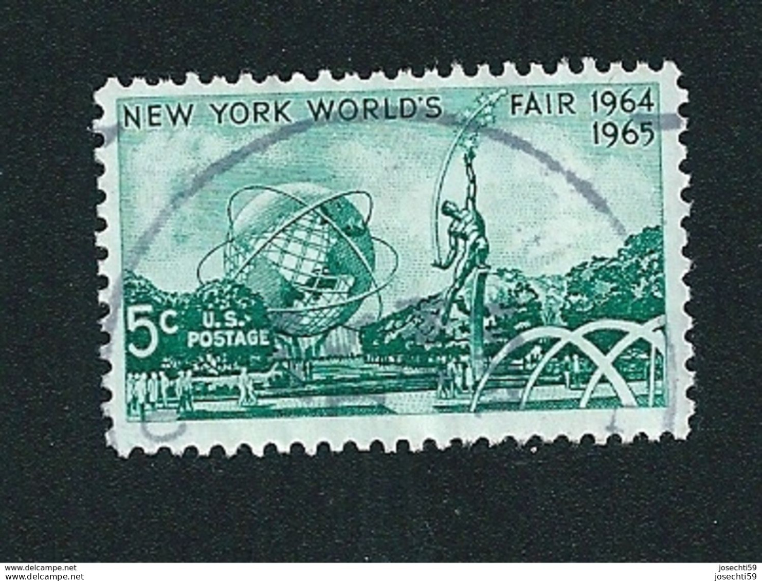 N° 764 New York Worlds Fair 5c., Vert Foncé Etats-Unis (1964) Oblitéré - Gebruikt