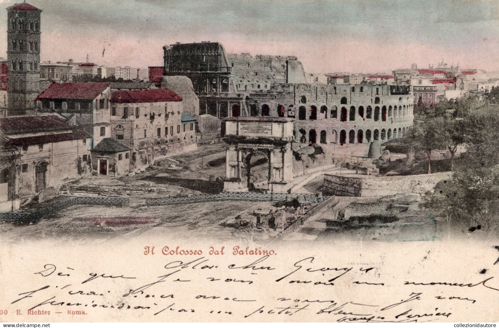 ROMA - IL COLOSSEO DAL PALATINO - CARTOLINA FP SPEDITA NEL 1902 - Colosseum