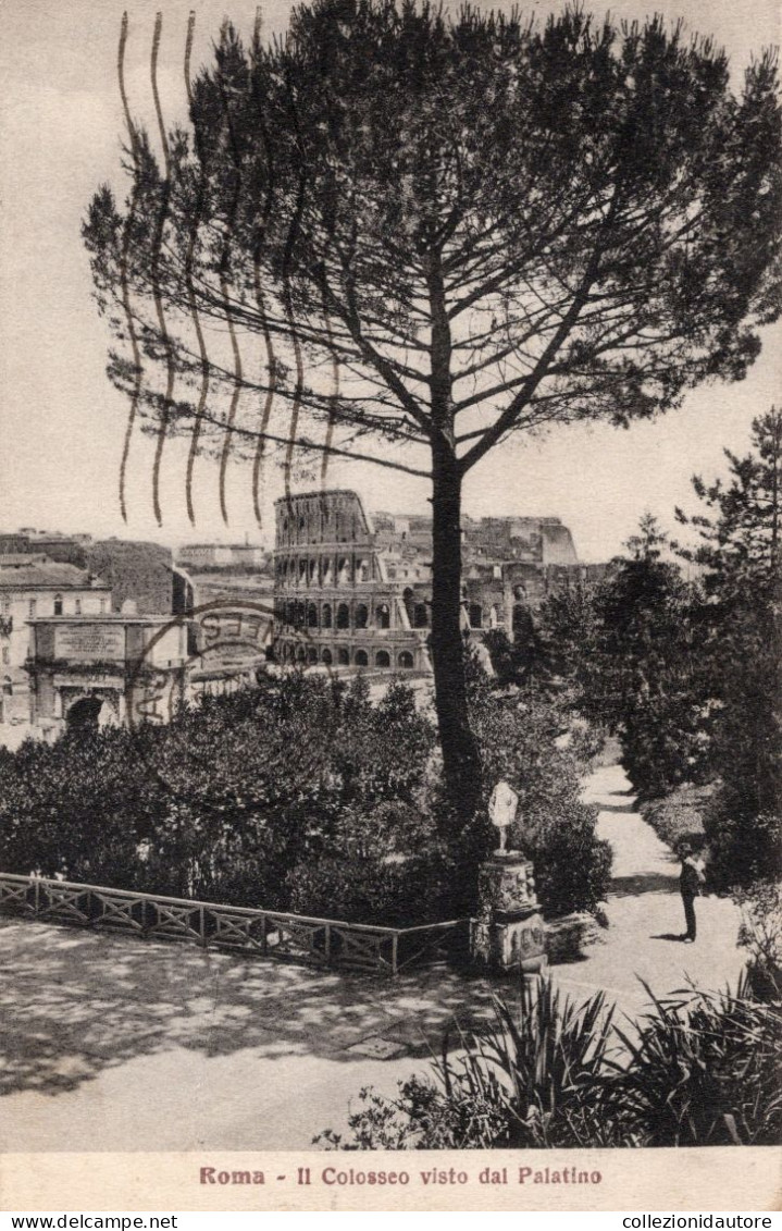 ROMA - IL COLOSSEO VISTO DAL PALATINO - PICCOLA ANIMAZIONE - CARTOLINA FP SPEDITA NEL 1922 - Colisée