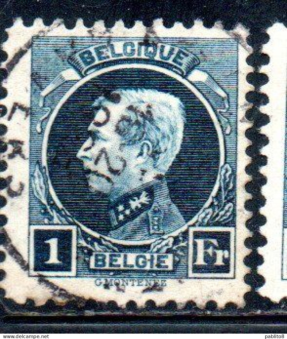 BELGIQUE BELGIE BELGIO BELGIUM 1921 1925 KING ROI ALBERT I 1fr USED OBLITERE' USATO - 1922-1927 Houyoux