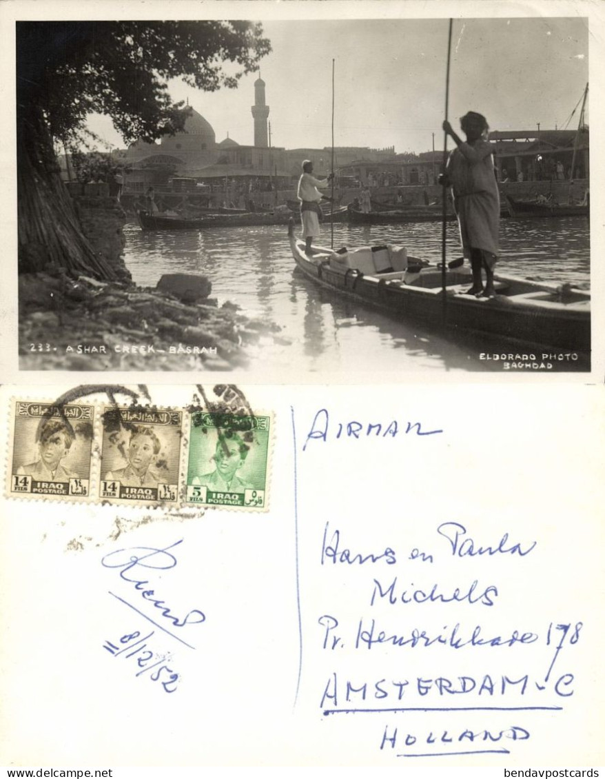 Iraq, BAGHDAD BAGDAD بَغْدَاد, Ashar Creek (1952) RPPC Postcard - Iraq