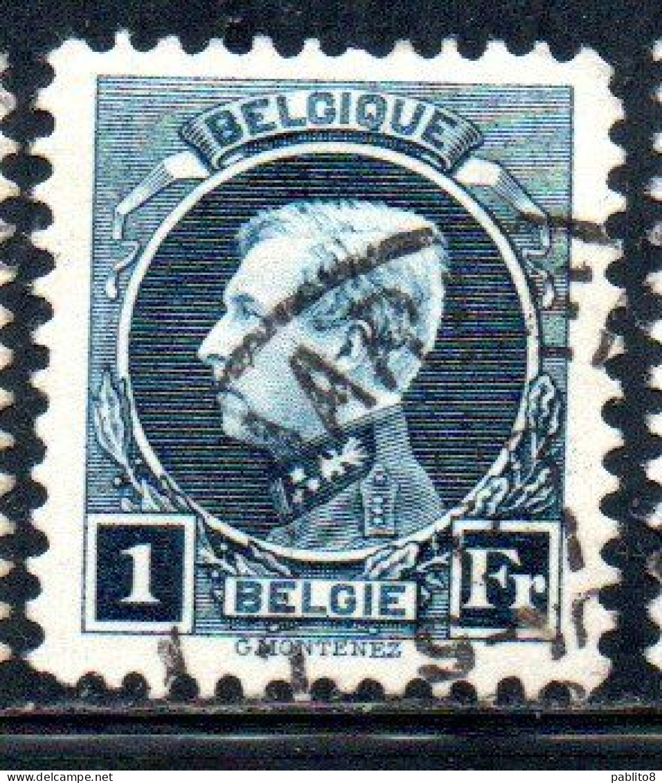 BELGIQUE BELGIE BELGIO BELGIUM 1921 1925 KING ROI ALBERT I 1fr USED OBLITERE' USATO - 1922-1927 Houyoux