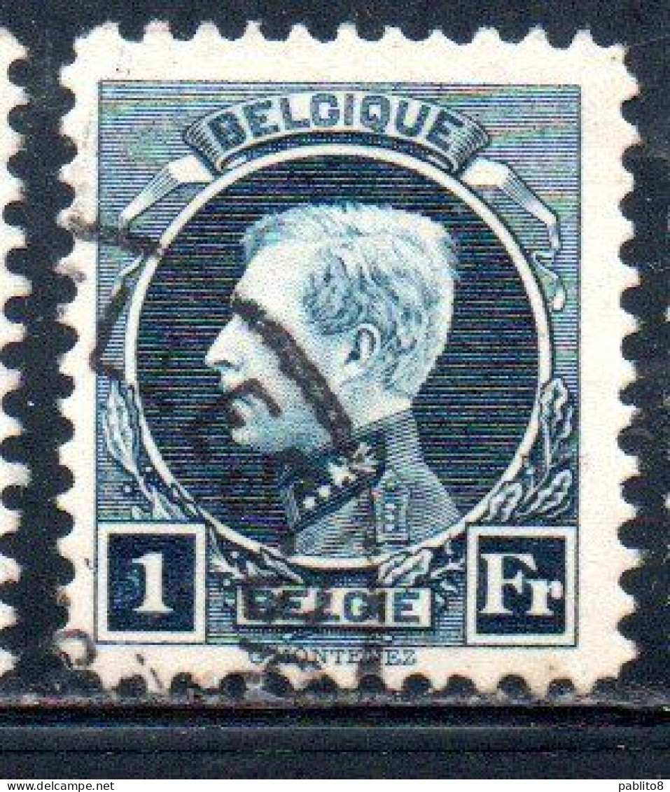 BELGIQUE BELGIE BELGIO BELGIUM 1921 1925 KING ROI ALBERT I 1fr USED OBLITERE' USATO - 1922-1927 Houyoux