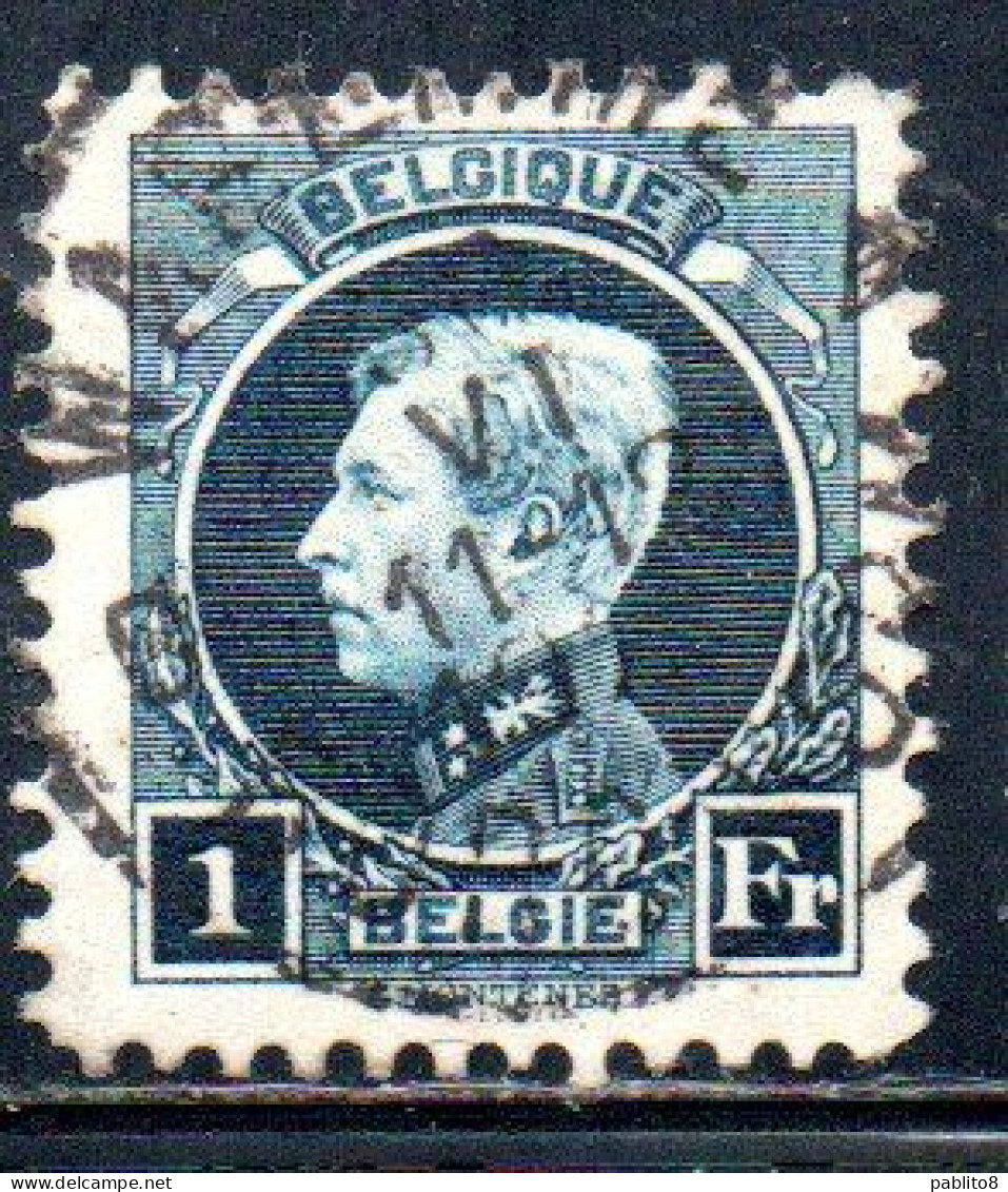 BELGIQUE BELGIE BELGIO BELGIUM 1921 1925 KING ROI ALBERT I 1fr USED OBLITERE' USATO - 1922-1927 Houyoux