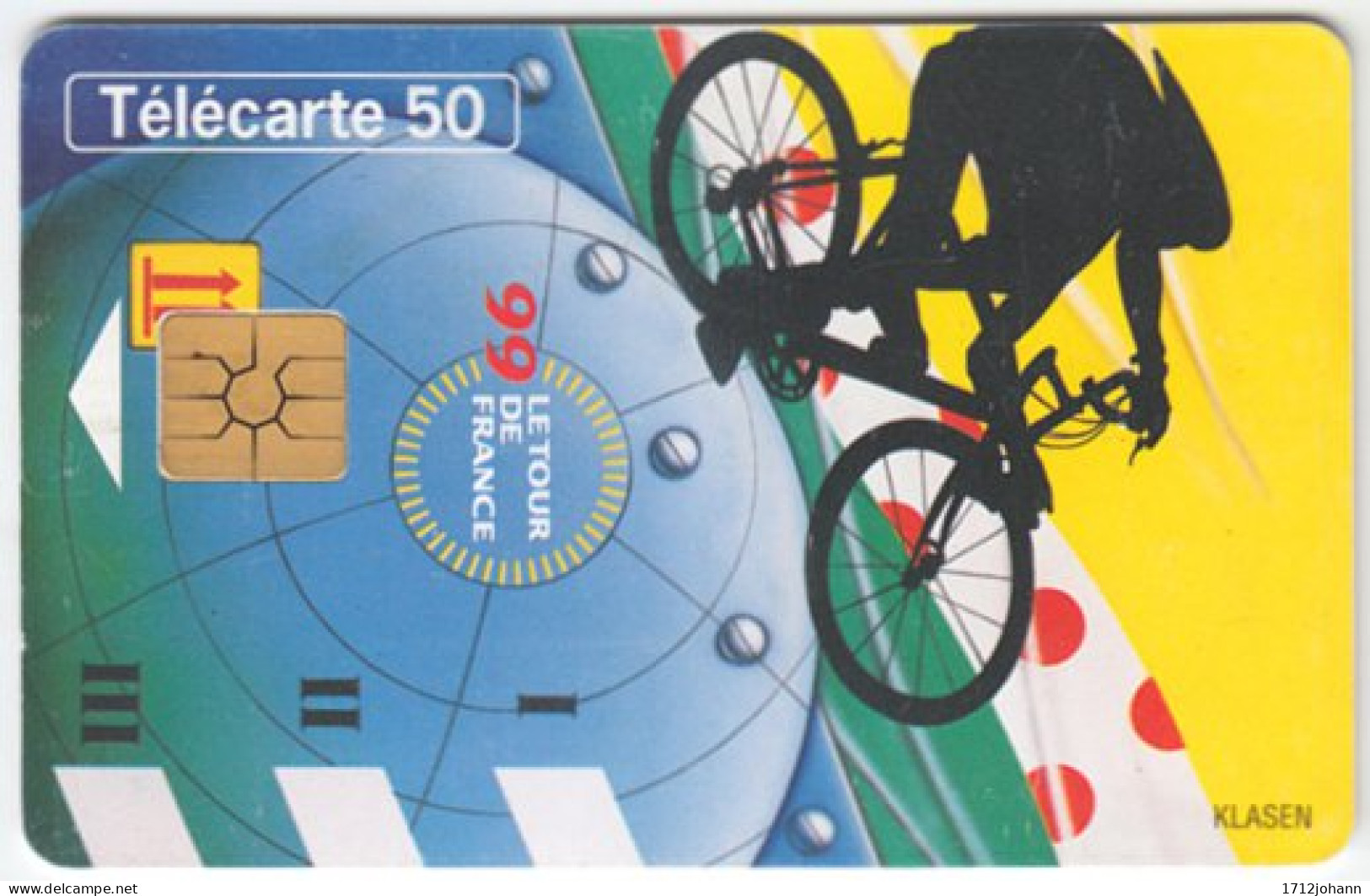 FRANCE B-525 Chip Telecom - Sport, Event, Cycling, Tour De France - Used - 1999