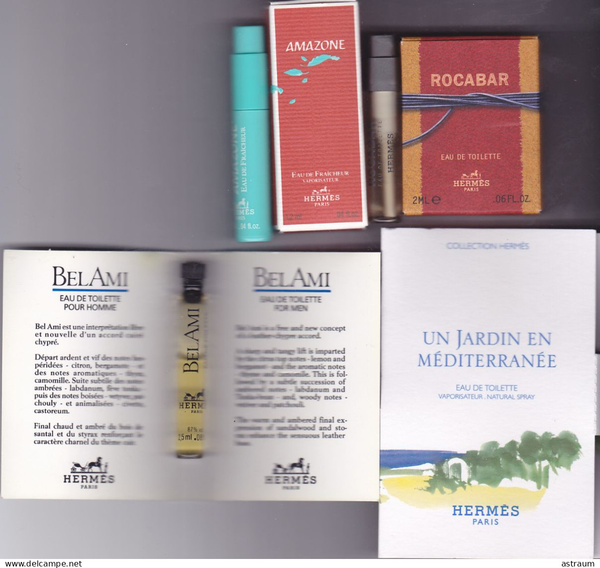 Lot De 4 Miniature Vintage Parfum - Hermes -  Avec Boite Et Sans Boite - Voir Descriptif Ci Dessous - Miniatures Womens' Fragrances (in Box)
