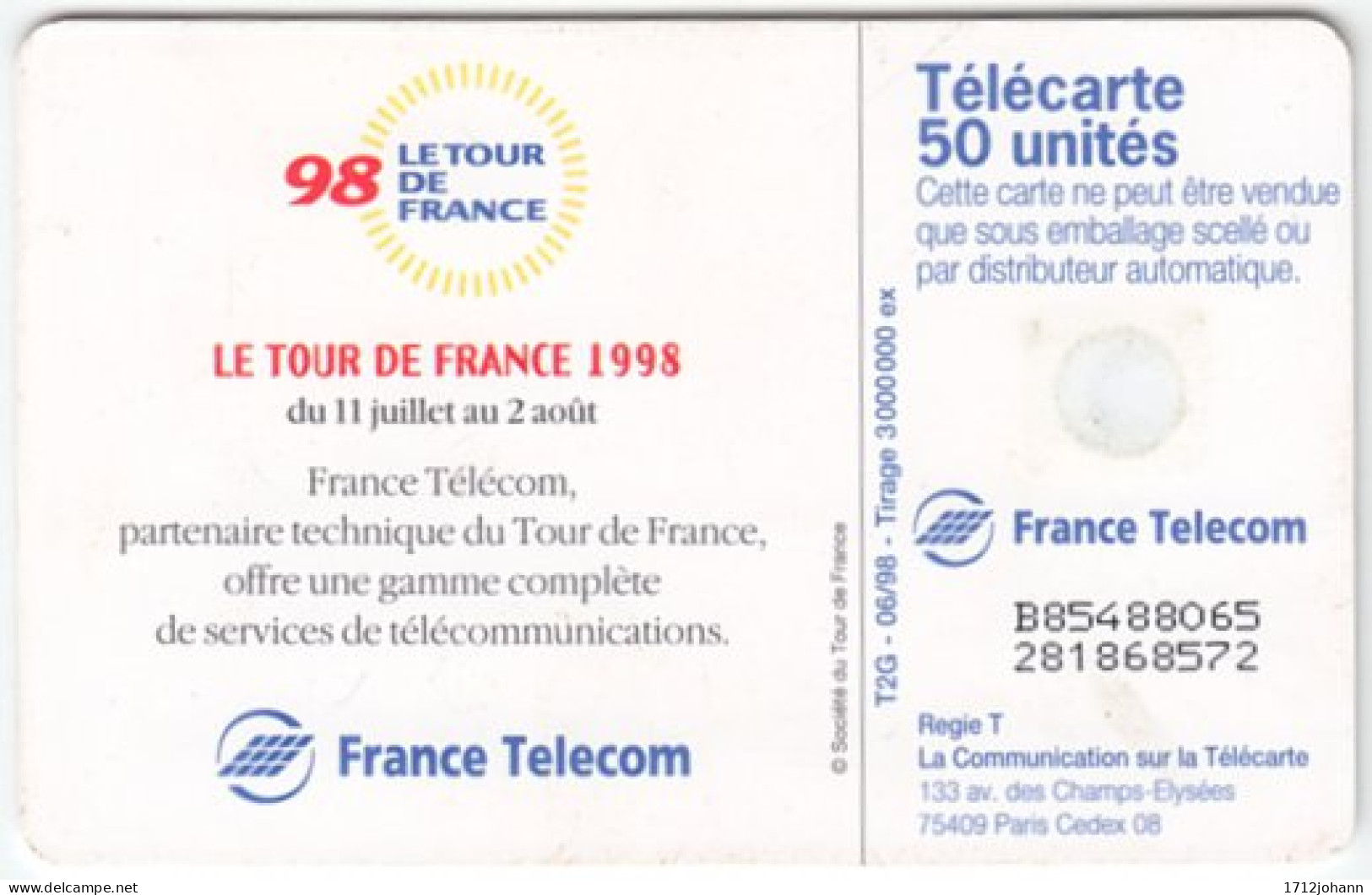 FRANCE B-555 Chip Telecom - Used - 1998