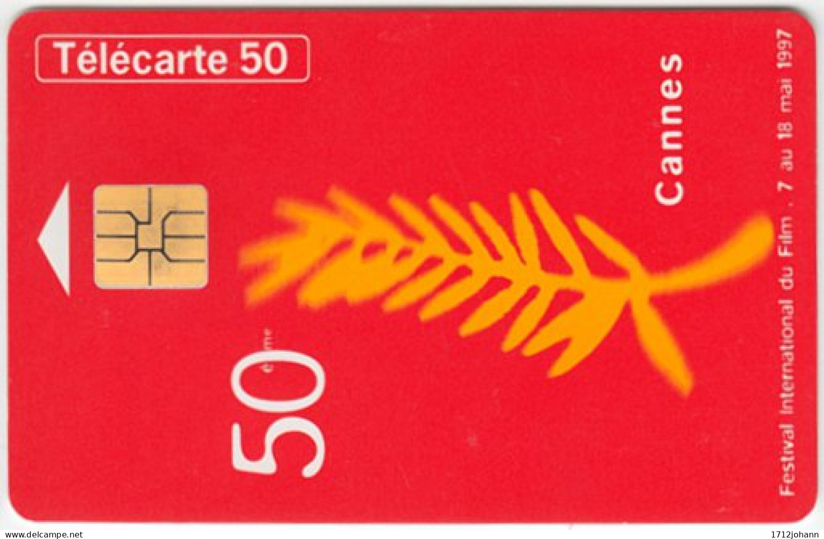 FRANCE B-588 Chip Telecom - Event, Film Festival, Cannes - Used - 1997