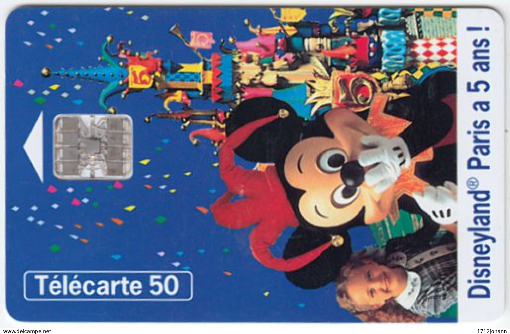 FRANCE B-589 Chip Telecom - Walt Disney, Mickey Mouse, Disneyland Paris - Used - 1997