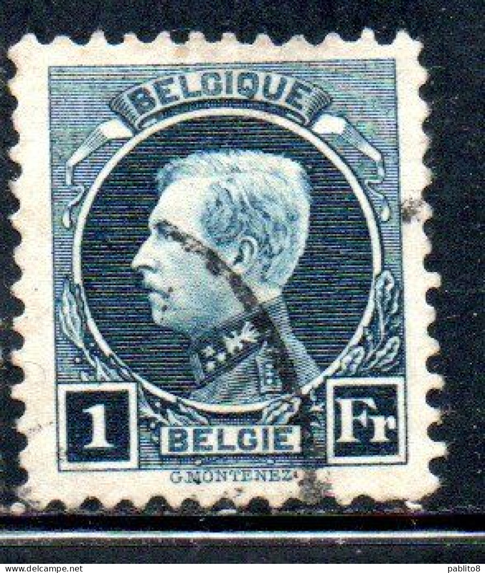 BELGIQUE BELGIE BELGIO BELGIUM 1921 1925 KING ROI ALBERT I 1fr USED OBLITERE' USATO - 1922-1927 Houyoux