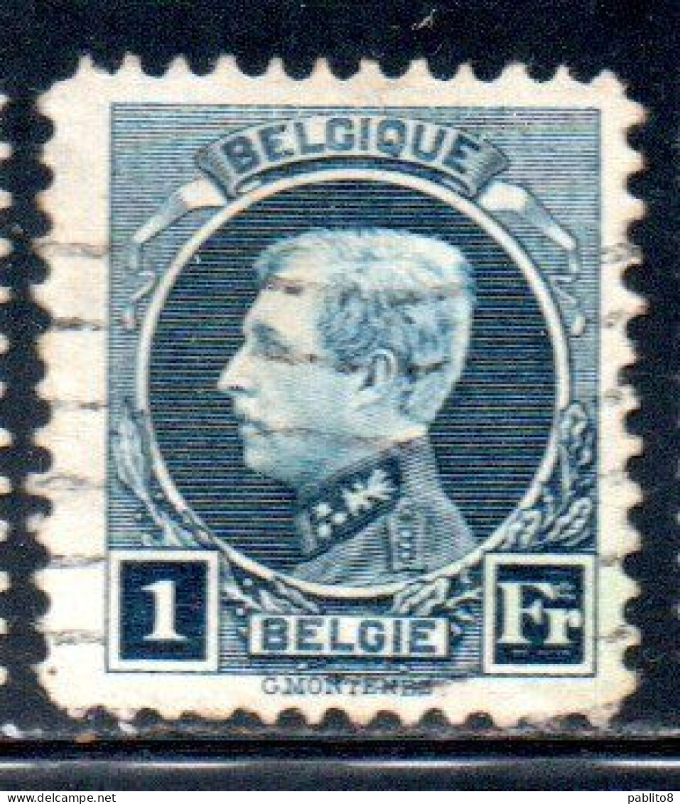 BELGIQUE BELGIE BELGIO BELGIUM 1921 1925 KING ROI ALBERT I 1fr USED OBLITERE' USATO - 1922-1927 Houyoux