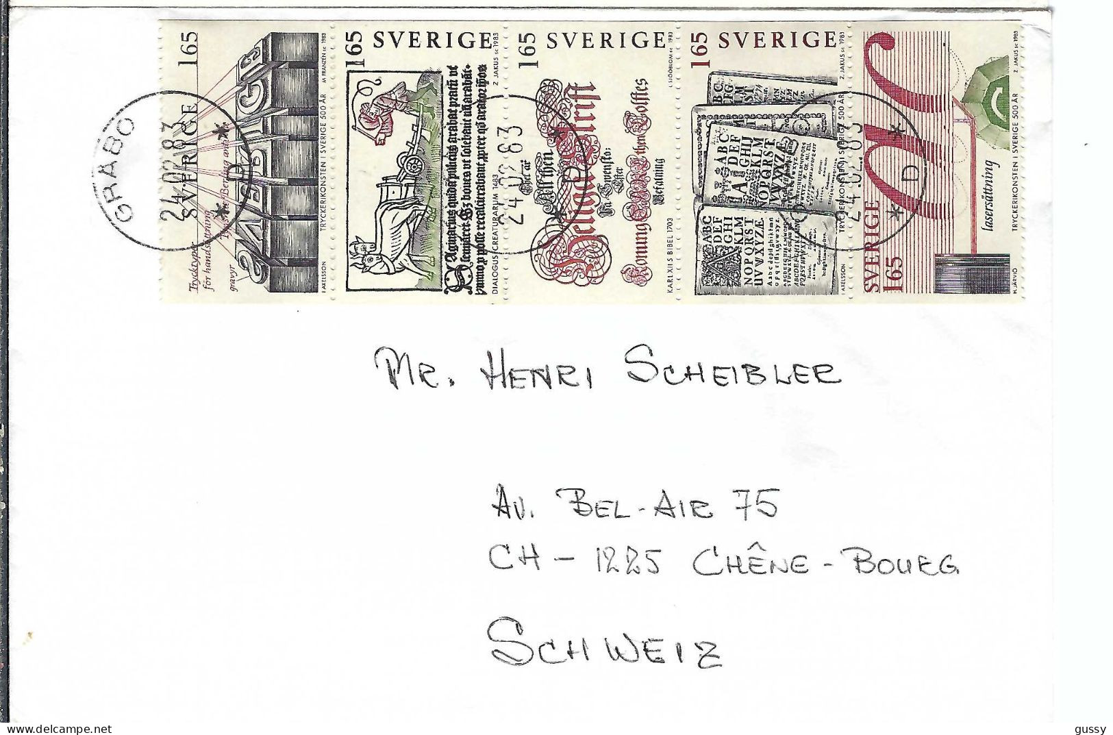 SUEDE Ca.1983: LSC De Gräbo à CHÊNE-BOURG (GE, Suisse) - Storia Postale