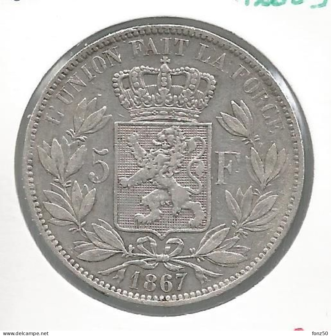 LEOPOLD II * 5 Frank 1867 * Z.Fraai * Nr 12543 - 5 Frank