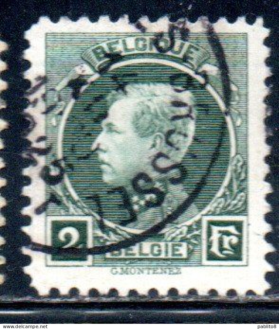 BELGIQUE BELGIE BELGIO BELGIUM 1921 1925 1922 KING ROI ALBERT I 2fr USED OBLITERE' USATO - 1922-1927 Houyoux