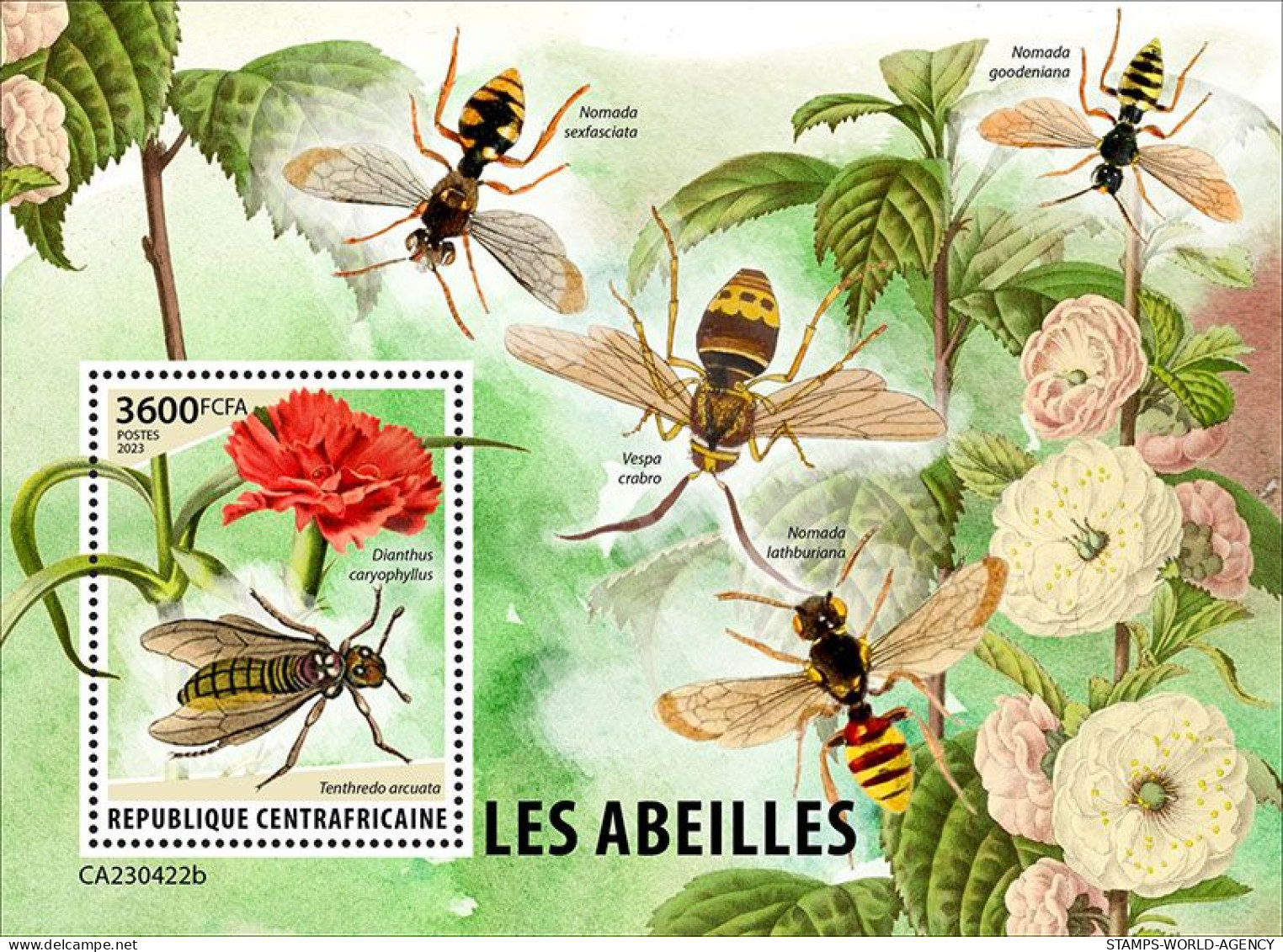 2024-02 - CENTRAL AFRICAN- BEES               1V  MNH** - Abeilles