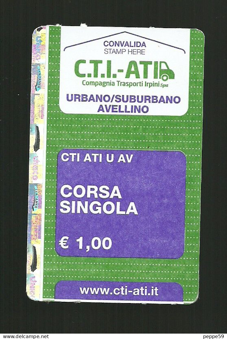 Biglietto Autobus Italia - C.T.I - ATI Avellino Da 1,00 Euro - Europe