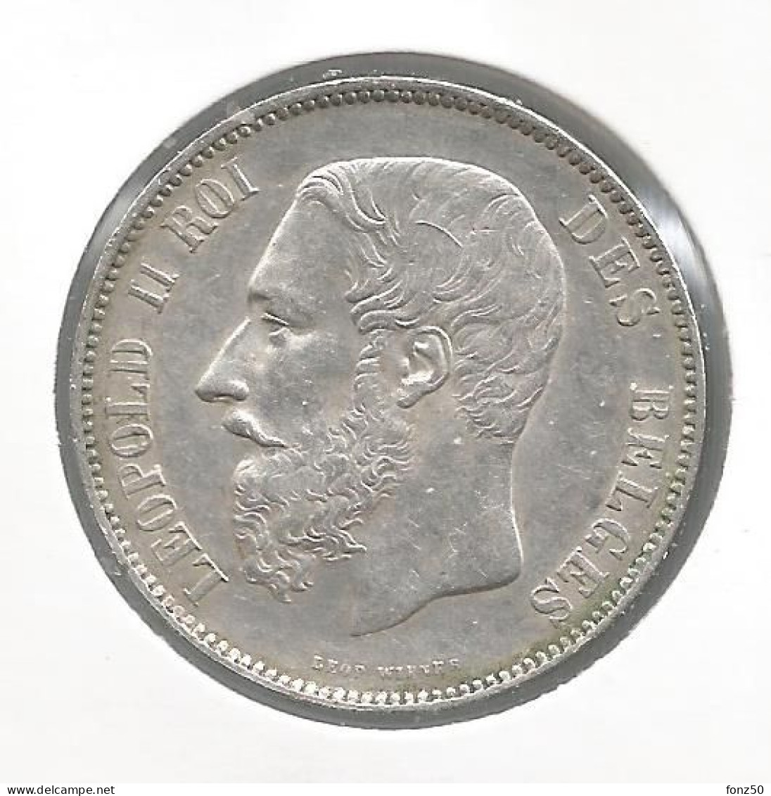 LEOPOLD II * 5 Frank 1873  "PROTEGE" Lang * Z.Fraai / Prachtig * Nr 12693 - 5 Francs