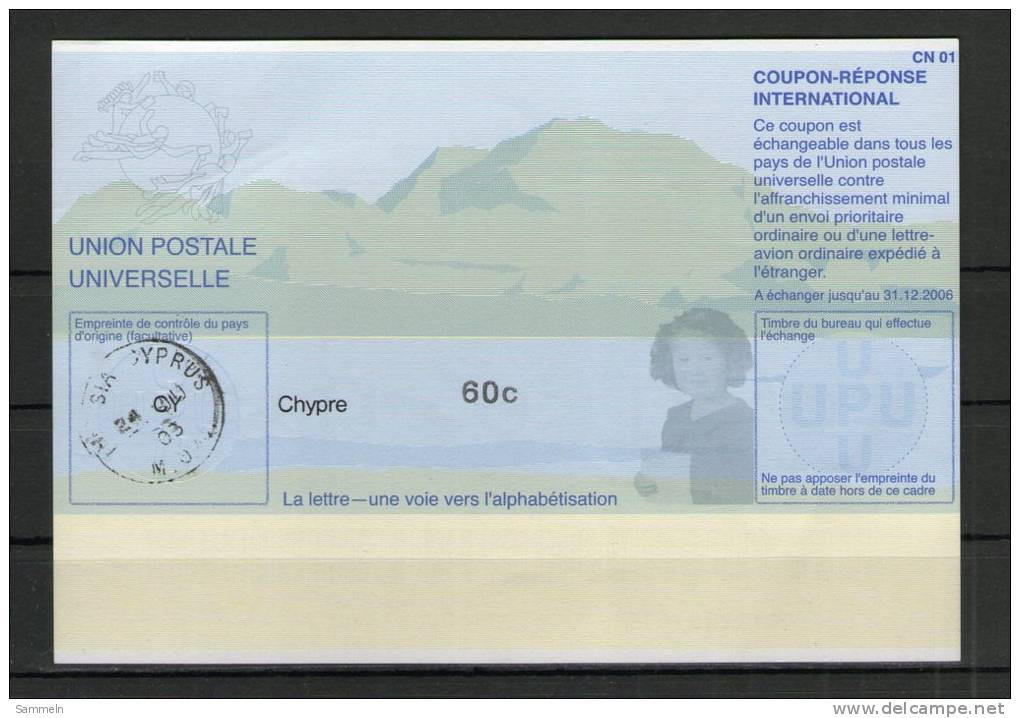 2384 IRC IAS CRI - International Reply Coupon - Antwortschein T31 Gestempelt Chypre Zypern 60c CY20011130AA - Otros & Sin Clasificación