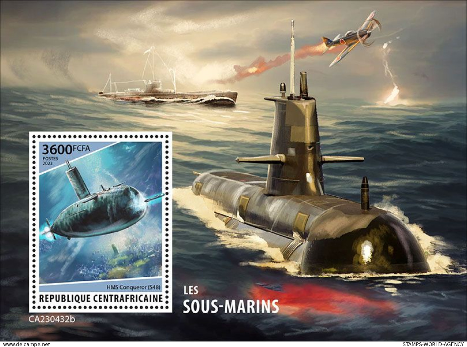 2024-02 - CENTRAL AFRICAN- SUBMARINE               1V  MNH** - Submarines